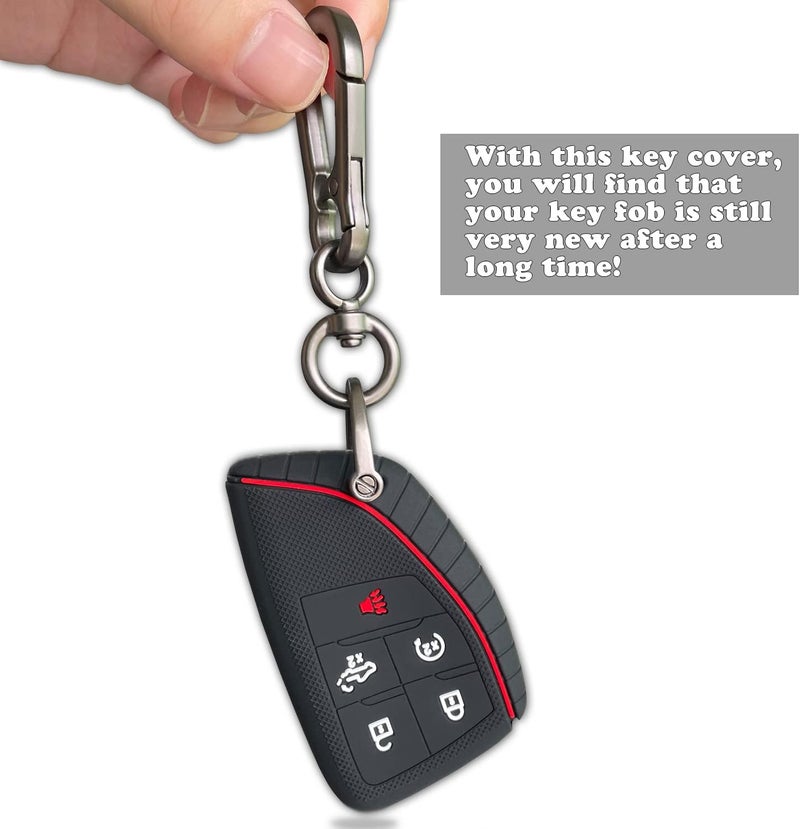 TANDRIVE Key Fob Cover for 2022-2025 2026 Chevy Silverado 1500 GMC Sierra 1500, 2024-2026 Silverado Sierra 2500HD 3500HD, Silicone, 2-Pack, Black Grey - Image 5